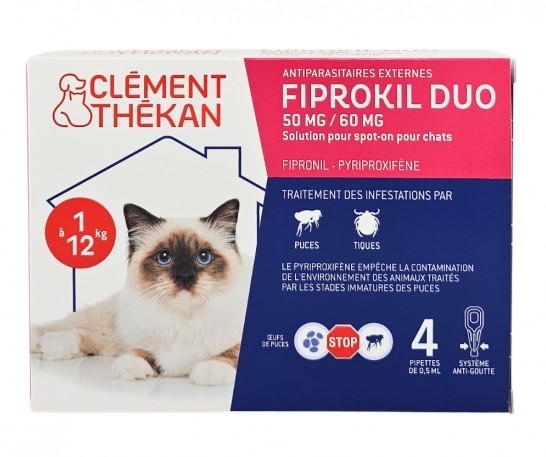 Thekan Fiprokil Duo Chat 1-12kg Spot-on 4 Pipettes